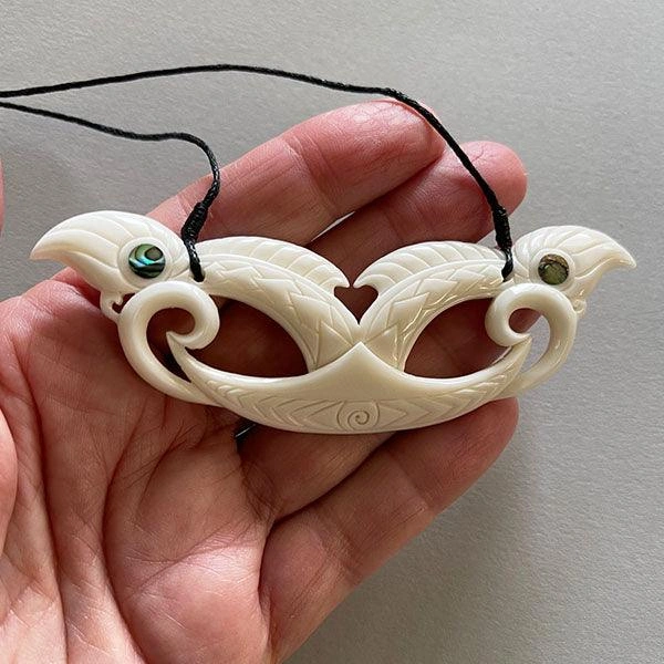 10cm Maori Bone Manaia Breastplate Necklace